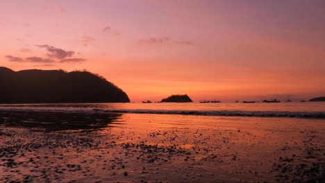 timelapse of a beautiful sunset over a sandy beach in costa rica golden hour tropical paradise