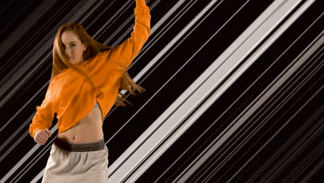 woman dancing against abstract background