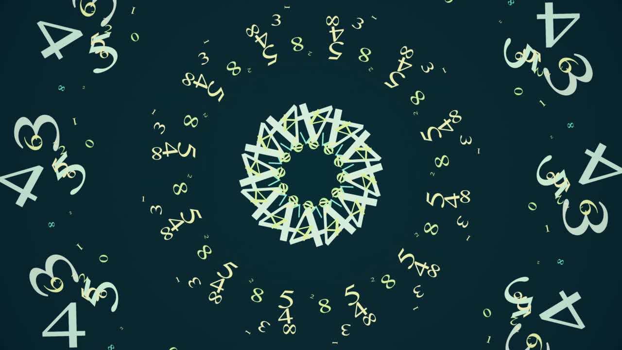 파란색에 회전하는 숫자의 개념