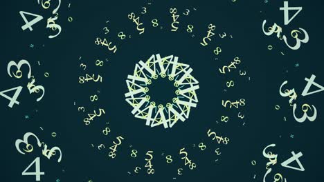 Concept of rotating numbers on blue