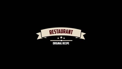 restaurante receta original palabra animación vídeo gráfico en movimiento con canal alfa, fondo transparente uso para banner del sitio web, cupón, promoción de ventas, publicidad, marketing