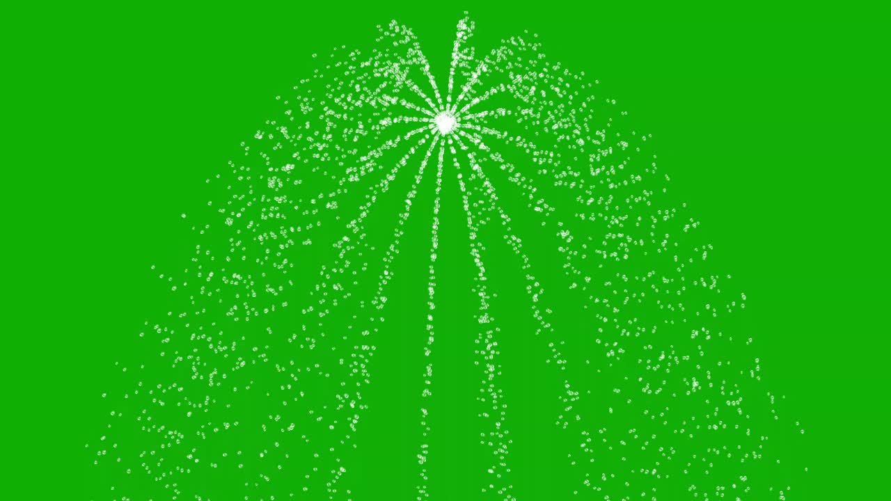 Circular water fountain motion graphics with green screen background