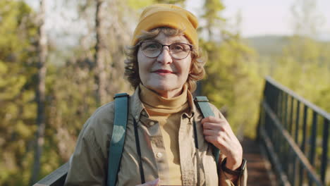 senior woman hiking in nature