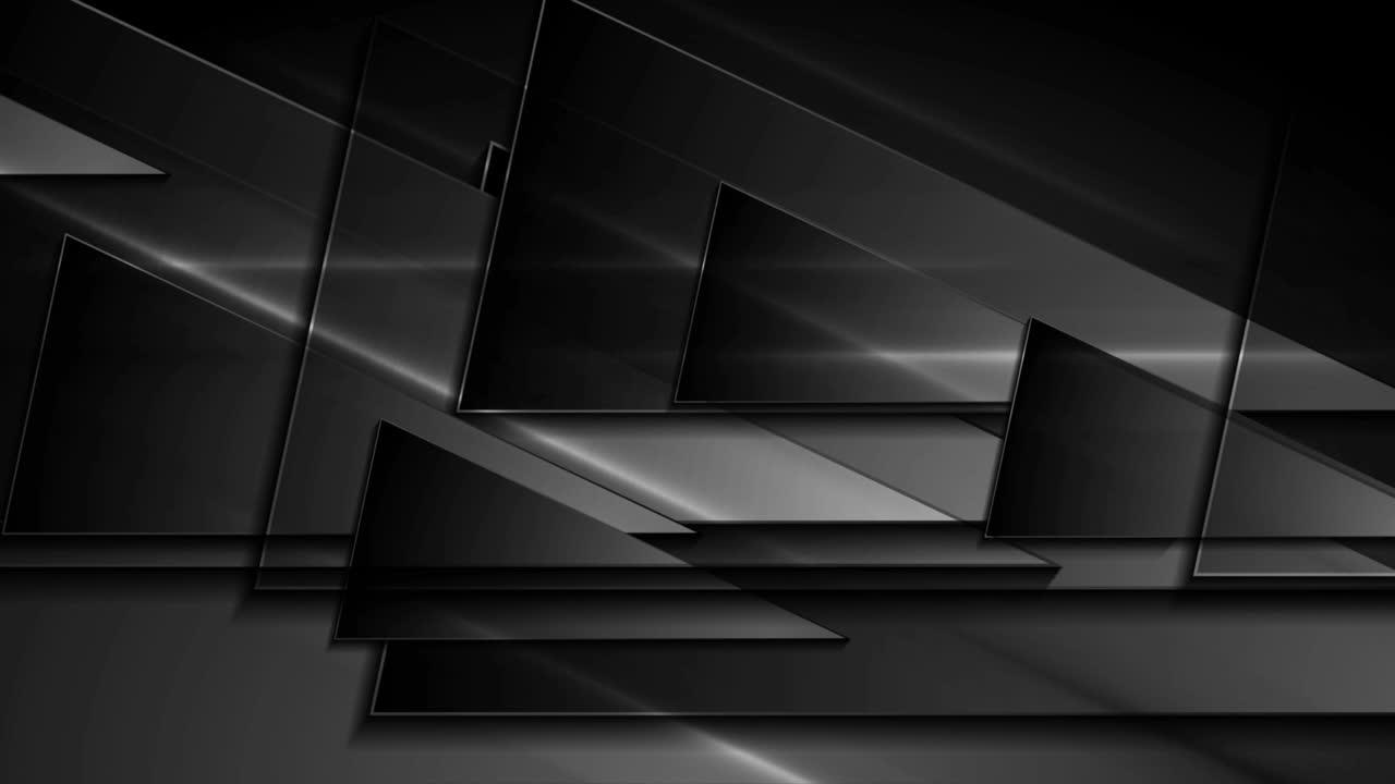 fondo de movimiento abstracto de triángulos brillantes negros