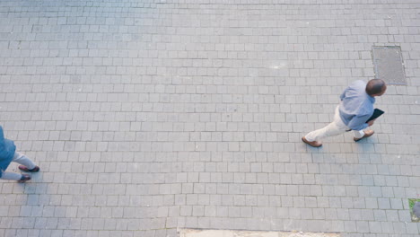 City,-walking-and-aerial-of-business-people