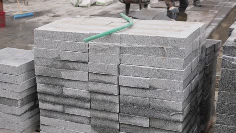 paving stone stack for construction