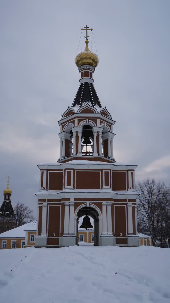 Orthodox Bell Tower in Winter