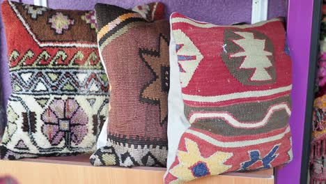 colorful pillows with ethnic patterns