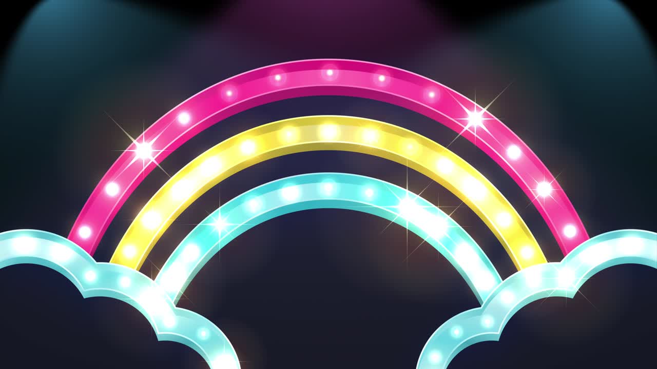 극장 표지. 무지개와 구름 모양 [루프]