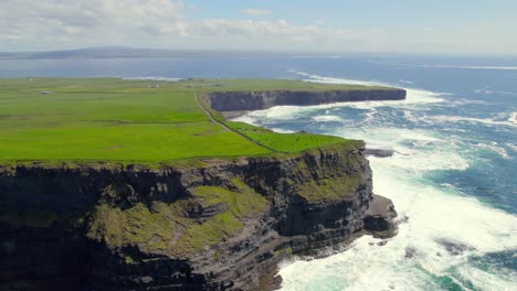 aerial spin footage of cliffs of moher at their south side