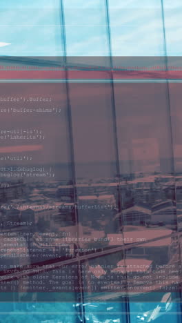animación del procesamiento de datos sobre el paisaje urbano