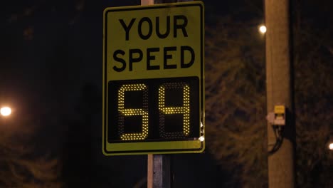 your speed sign at night