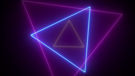 abstracto energía brillante neón triángulos coloridos diseño de movimiento. bucle sin costuras