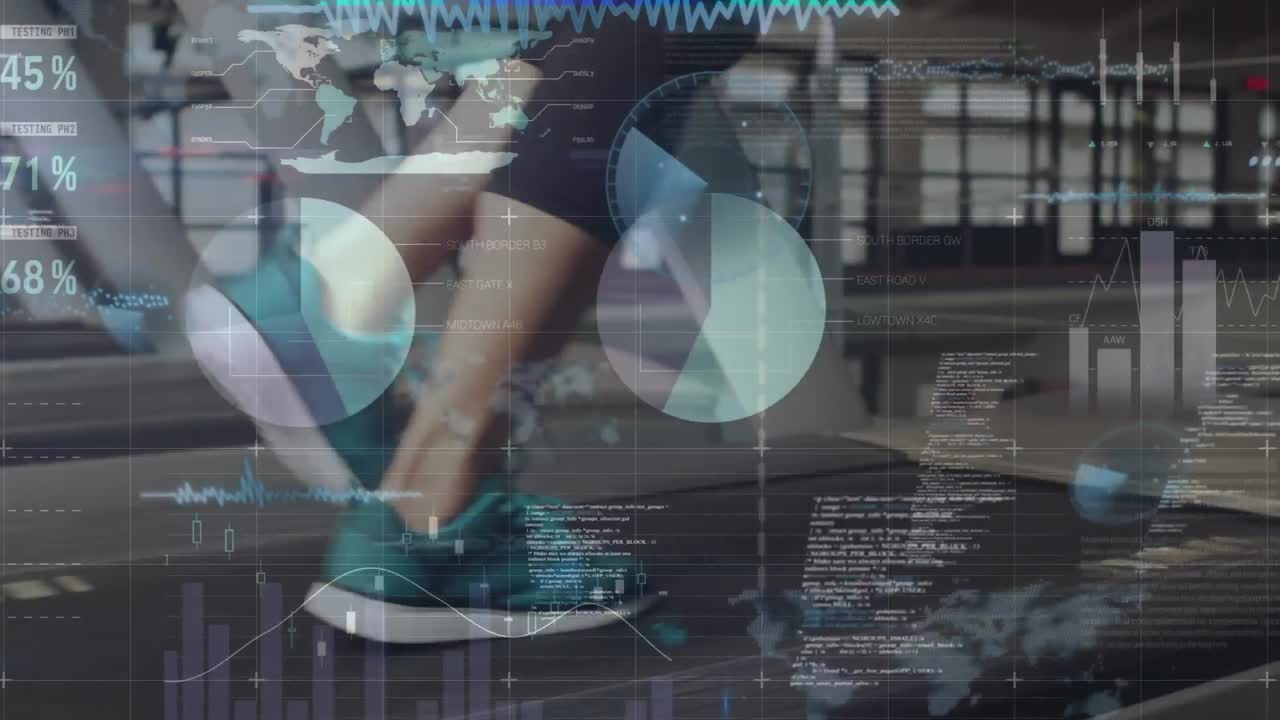 animación del procesamiento de datos y estadísticas sobre el jugador de baloncesto