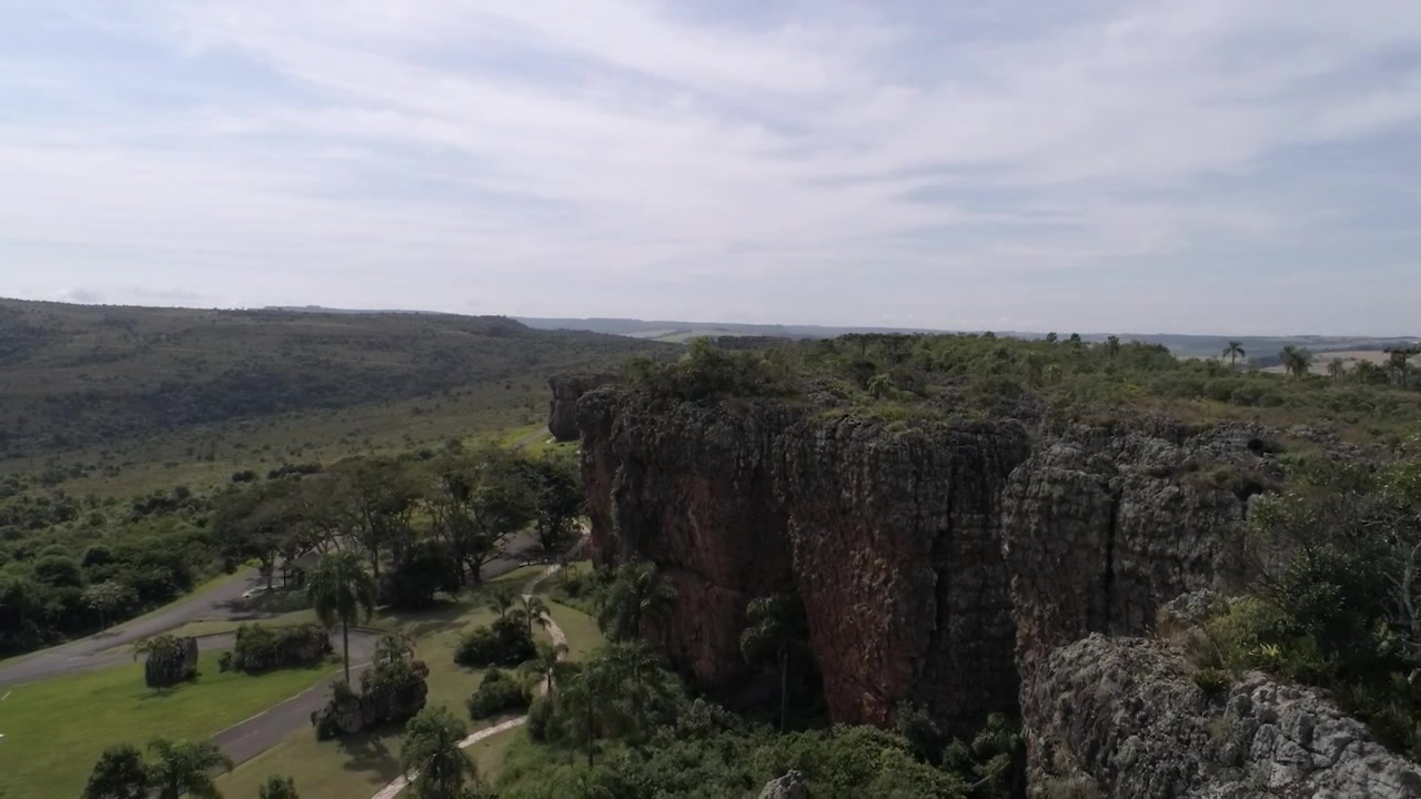 Parque Nacional de Vila Velha no Brasil. Formação rochosa de arenito.