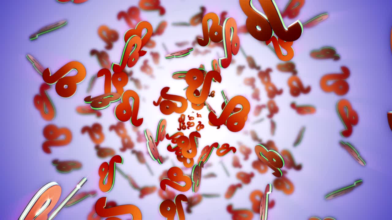 los signos del zodiaco en caída, el horóscopo, el fondo, con el canal alfa, el bucle