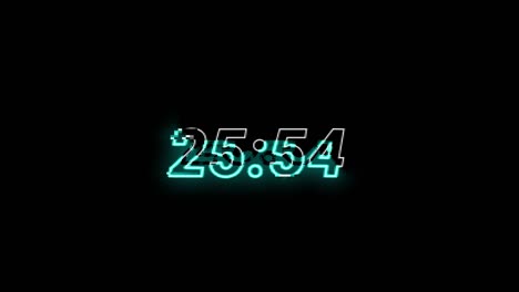 timecode 25:40 with glitch effect