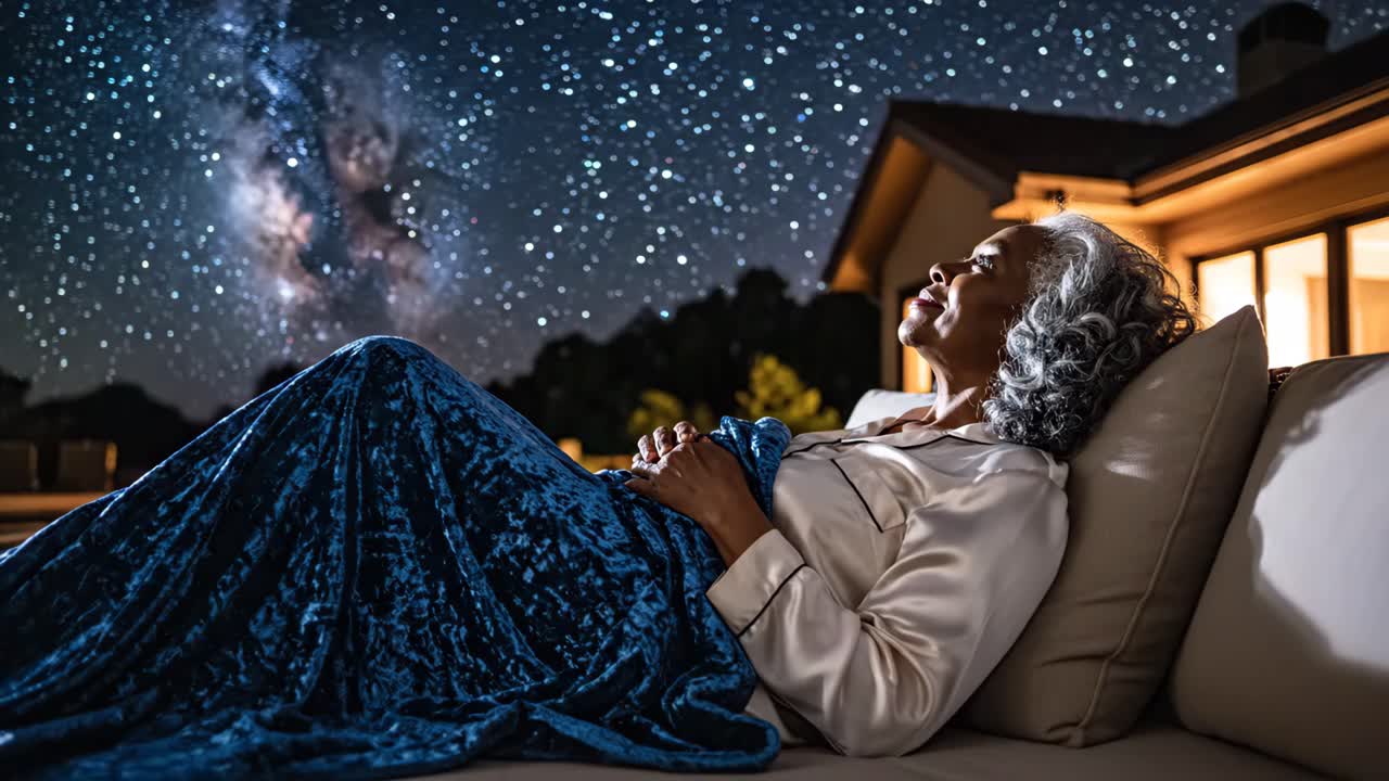 Woman Relaxing Under the Stars