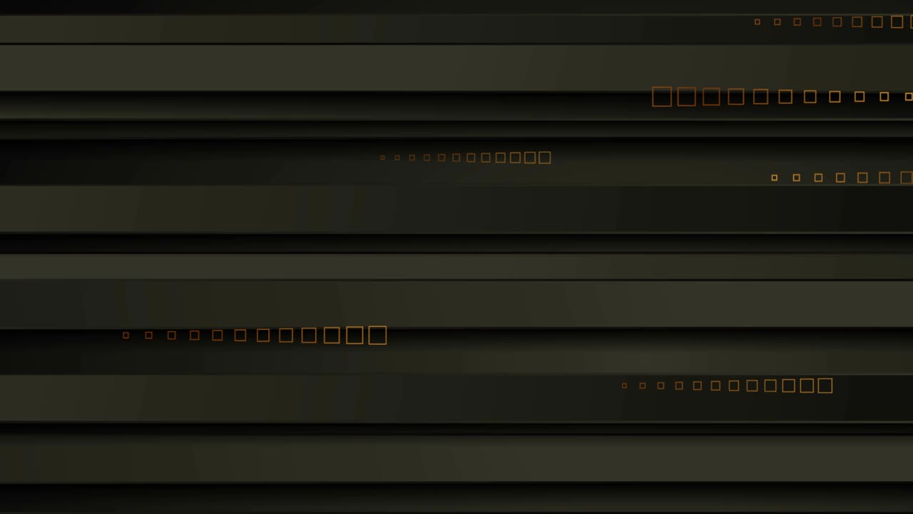 Black geometry striped motion background with golden squares