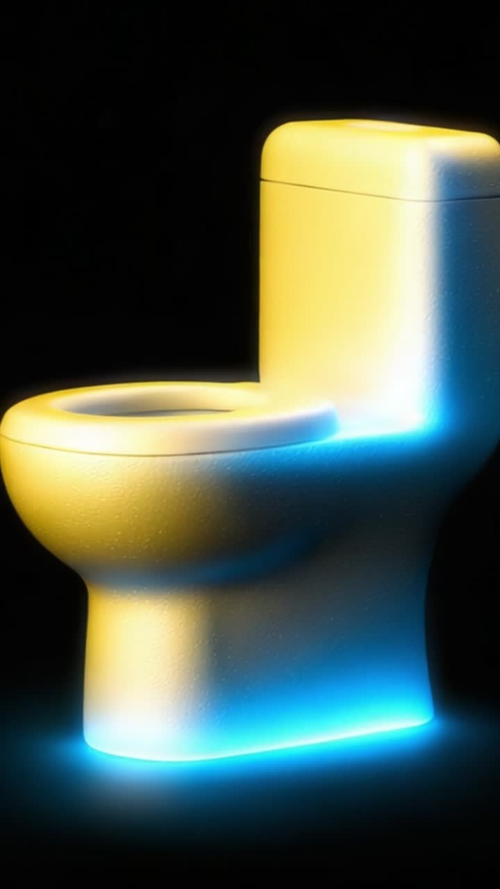 Stunning Glow of Modern Toilet Design: A Creative Display of Unique Bathroom Decor with Soft Illuminated Features Captivating the Viewer’s Attention