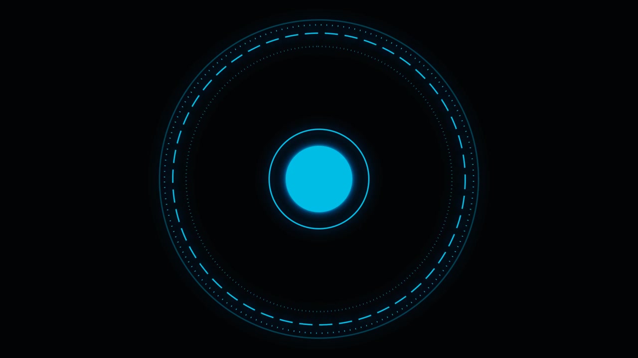 Abstract Blue Circular HUD Interface Animation