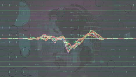 animation of graphs and globe on digital screen