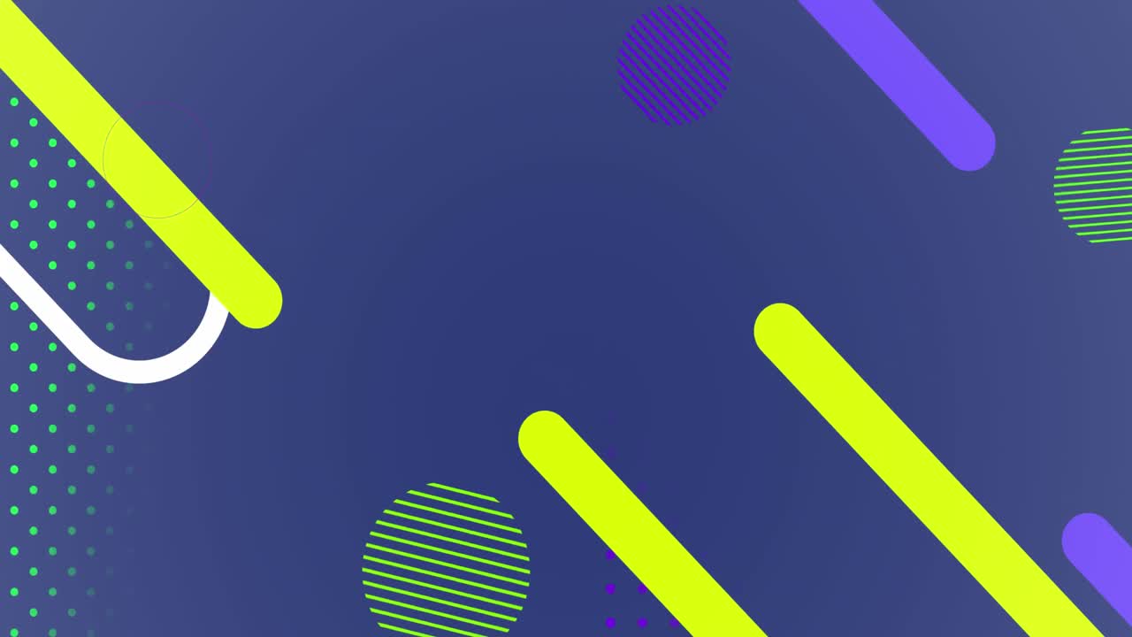 animación de formas abstractas de colores contra el espacio de copia en fondo azul.