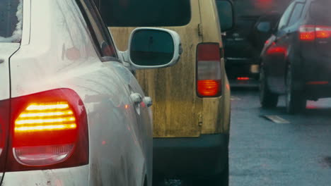 bumper-to-bumper traffic on dull day