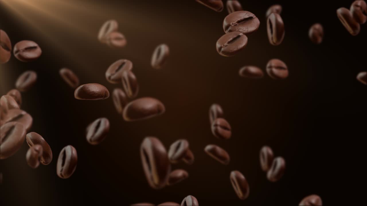 Coffee beans flight in Light Green Screen Loop Animation Background ...