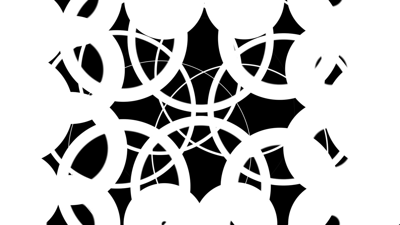 Abstract Animation of Expanding White Circles on Black Background