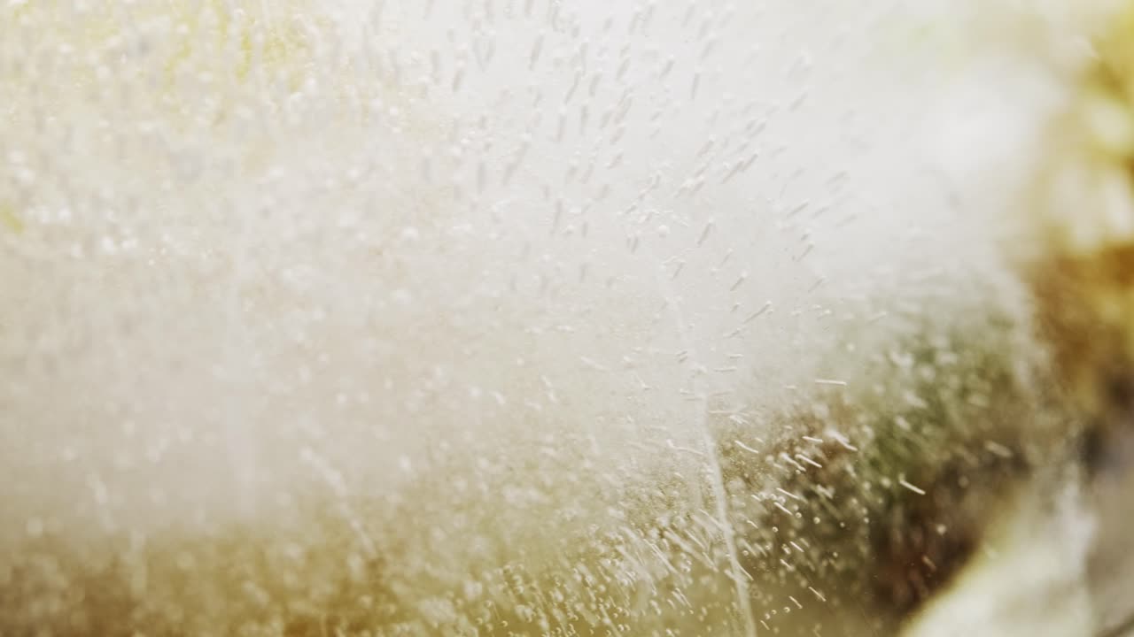 추상적인 얼어붙은 꽃의 매크로