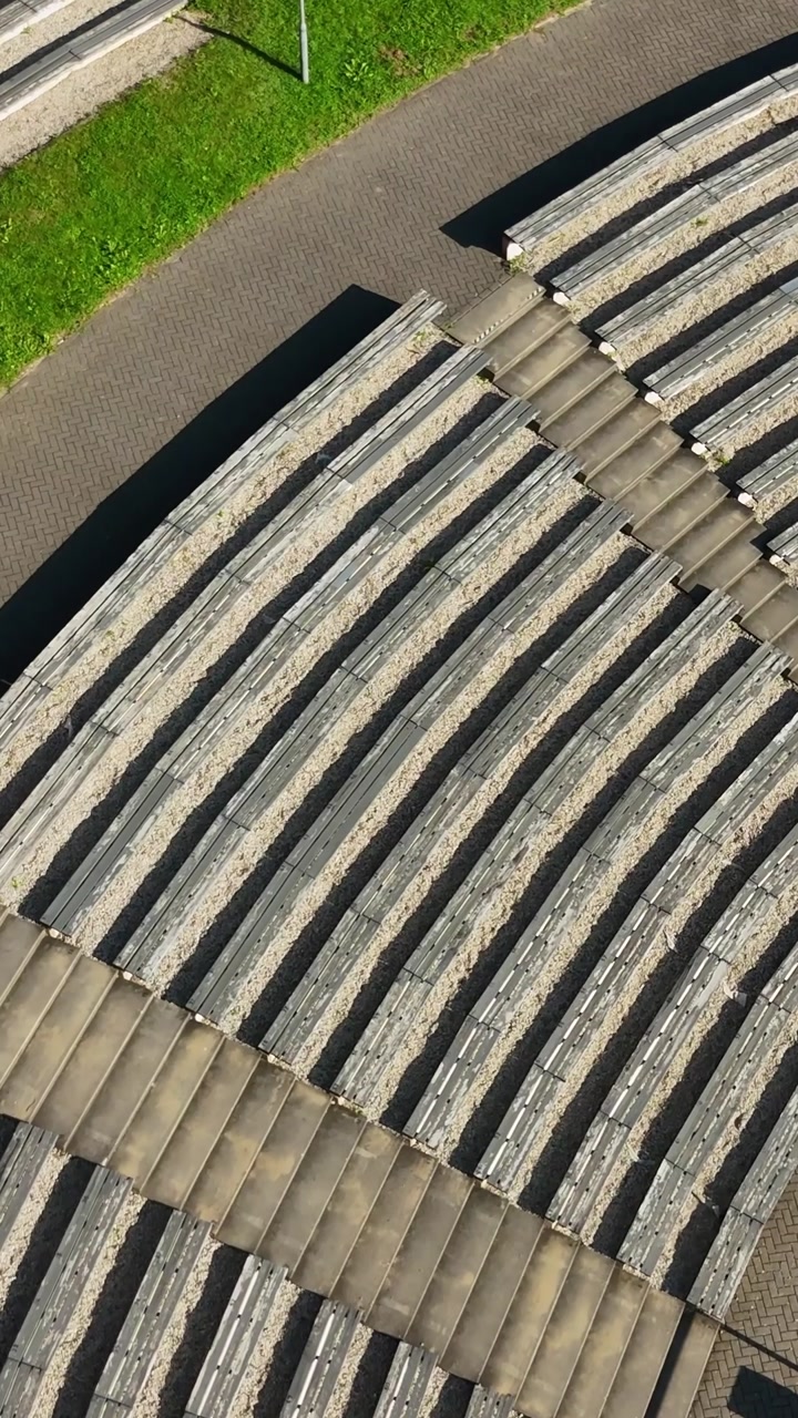 Vertical View Of The Sauleskalns (Sun Hill) Open-air Stage In Talsi, Latvia. Aerial Shot