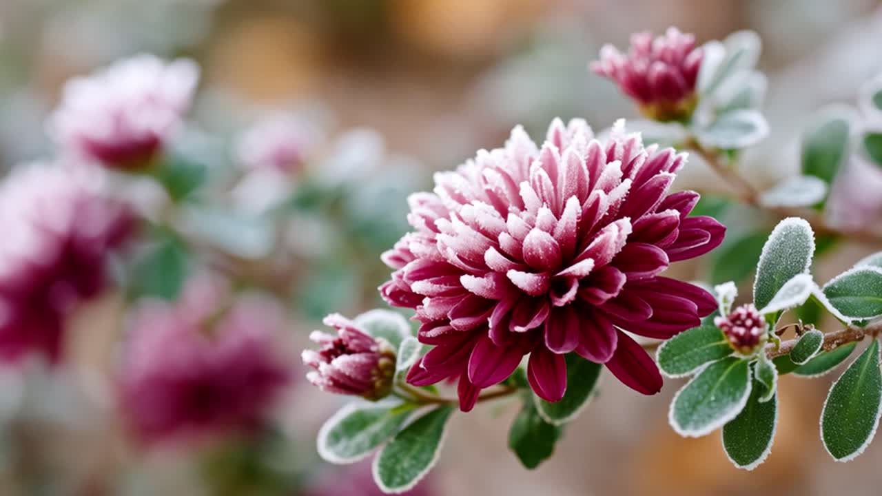 Chrysanthemums with Frost
