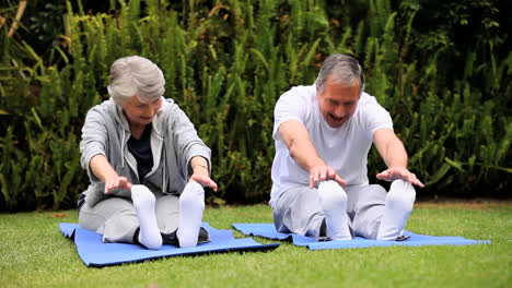 Mature-couple-exercising-outdoors