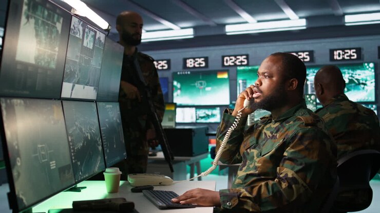 Army expert in telephone call in monitoring room