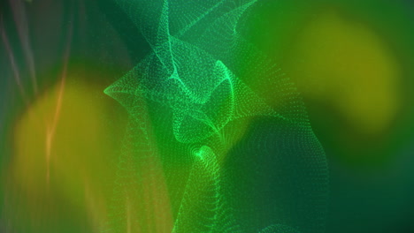 green digital wave animation over abstract background, creating futuristic effect