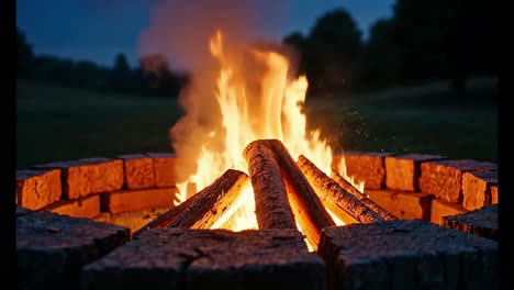 campfire at night