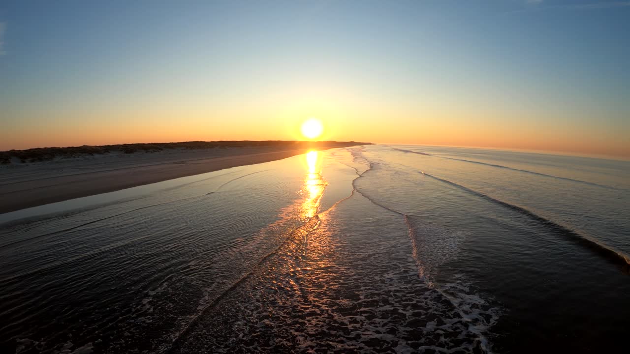 Amazing scenery at the sunset: Drone footage