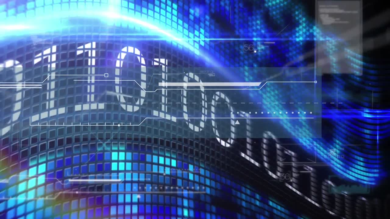 바이너리 코딩 컴퓨팅을 통한 데이터 처리 애니메이션