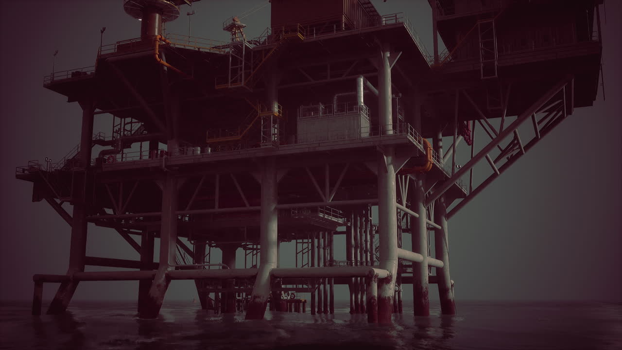 plataforma petrolera en el océano