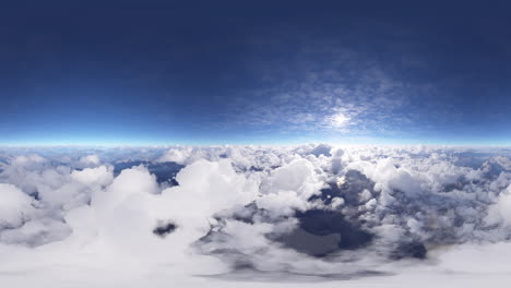 un panorama 360-180 de volar sobre las nubes