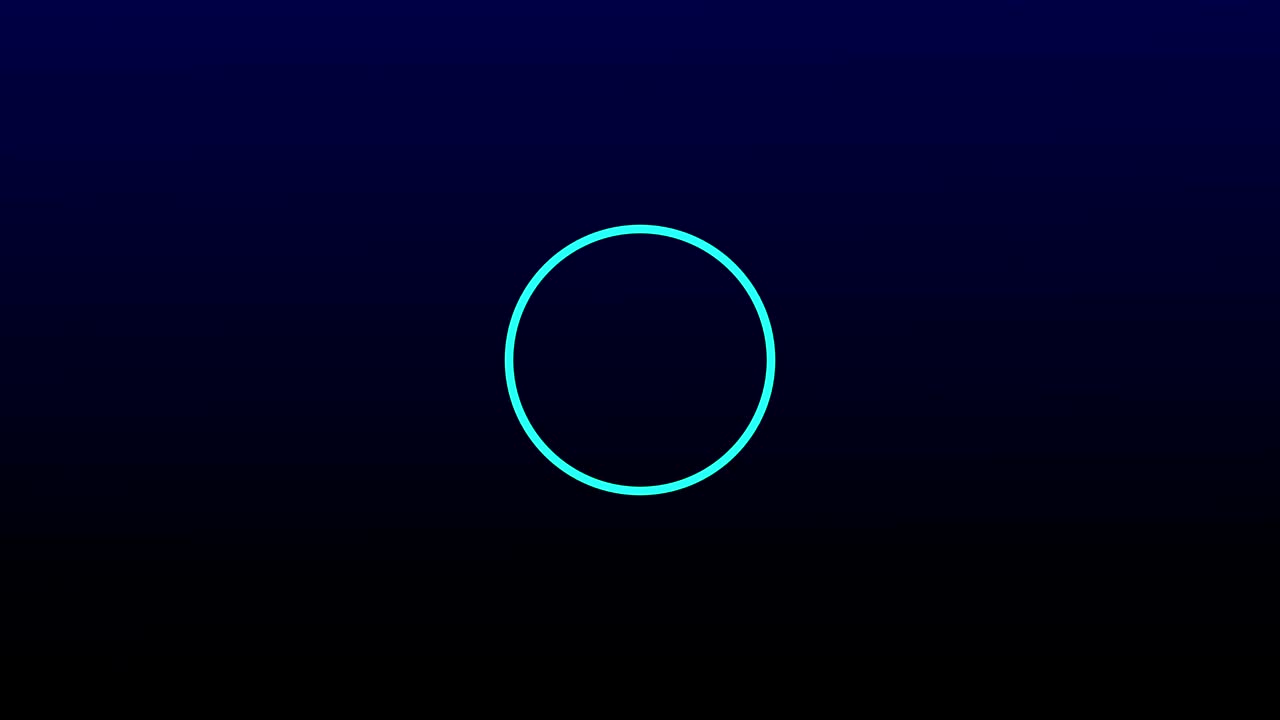 Animation of circle made of dots moving against blue background