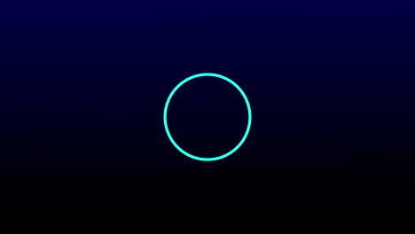 animación de un círculo hecho de puntos que se mueven contra un fondo azul
