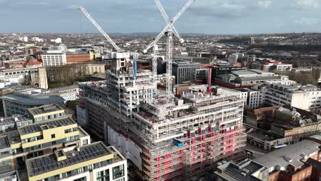 New Build apartments Bristol city Centre UK aerial drone