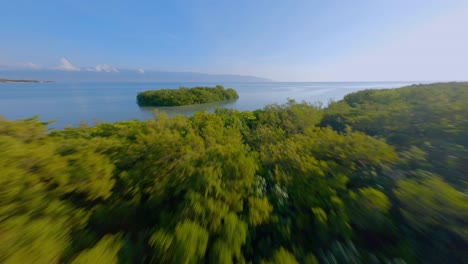 FPV-Of-Playa-Luci-Landia-Del-Norte,-Barahona,-Dominican-Republic---drone