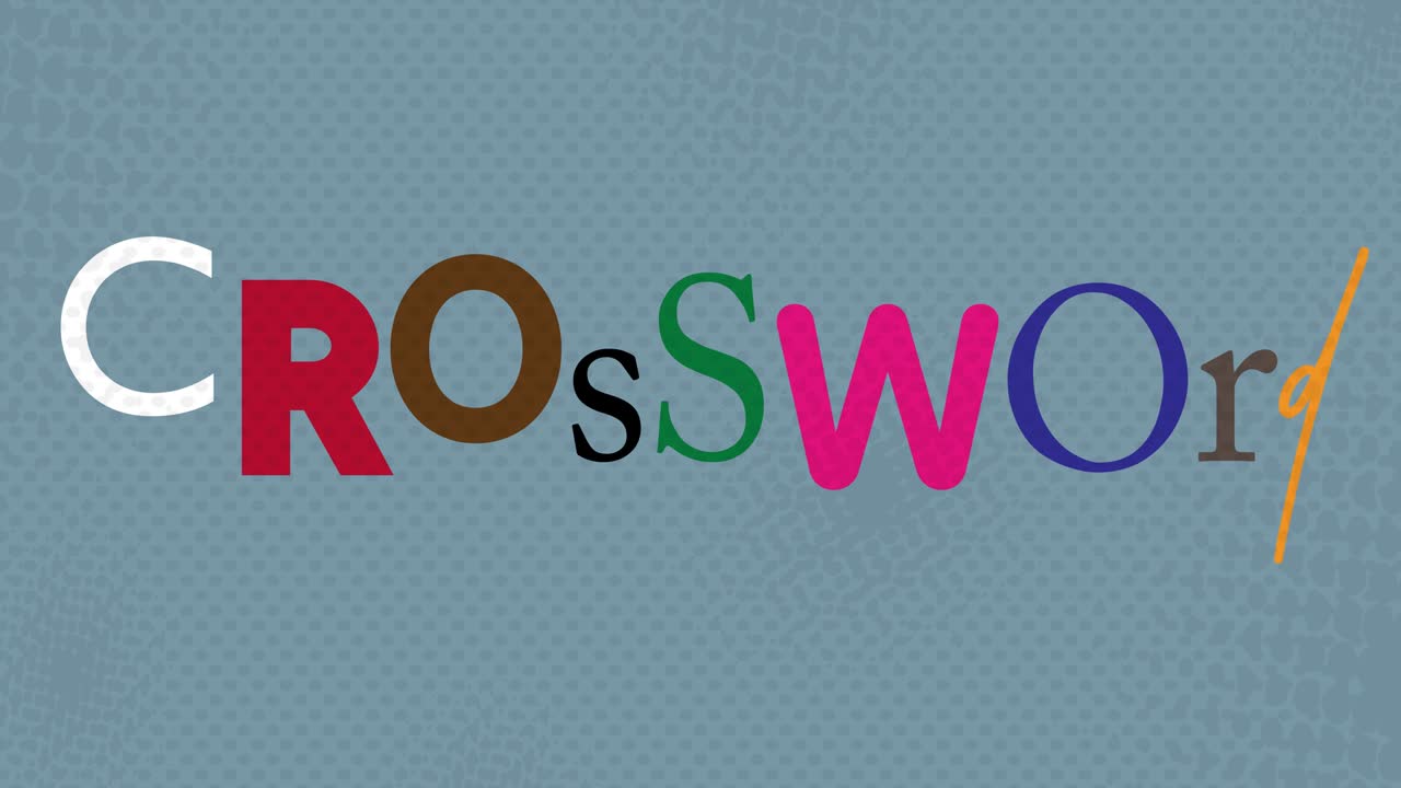 letras macro aleatorias animación de stop motion con texto de crucigrama en el final.