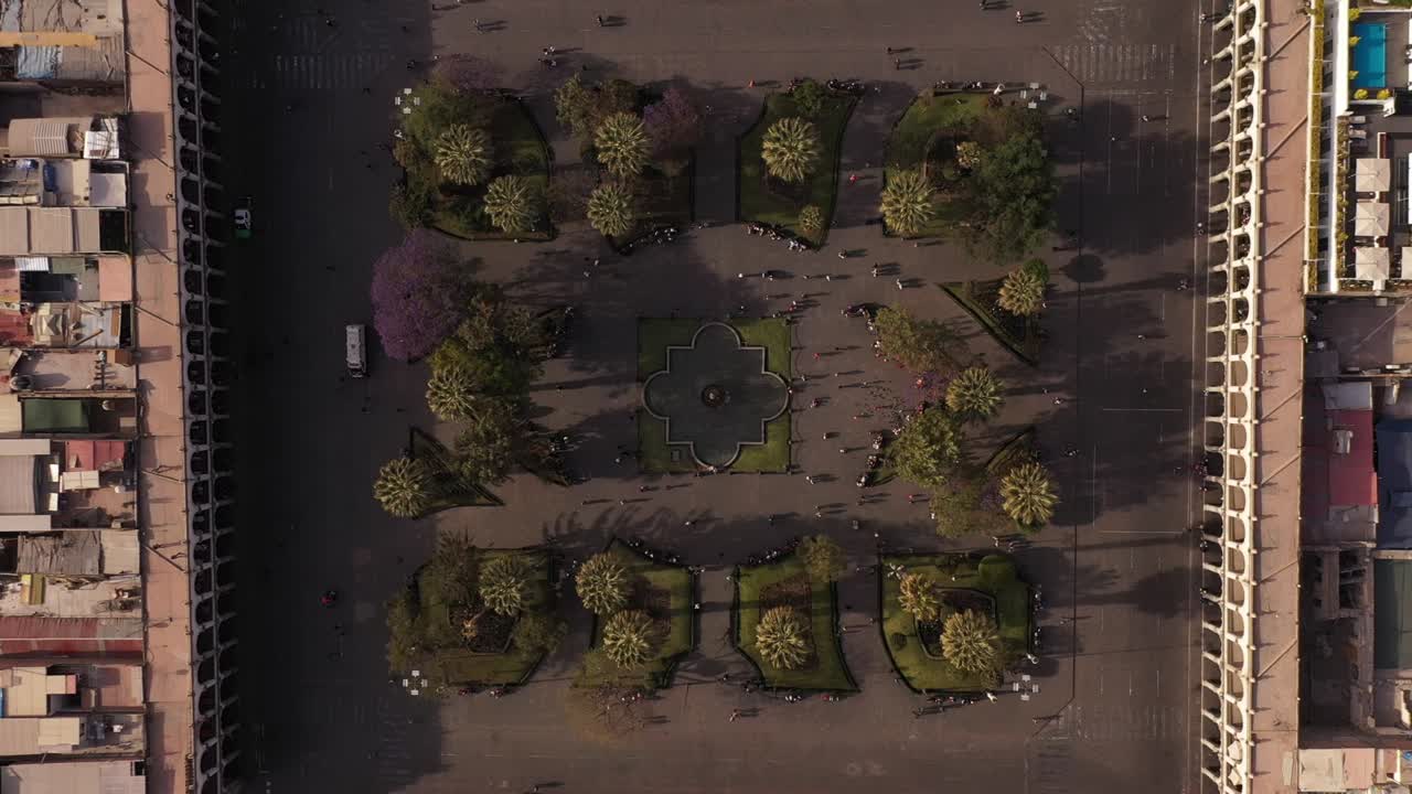 Arequipa  main square from top drone