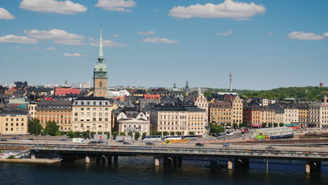 Panorama-Of-The-City-Of-Stockholm-A-Clear-Sunny-Day-In-The-Capital-Of-Sweden-4k-Video