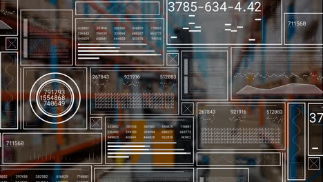 animación del procesamiento de datos sobre el almacén