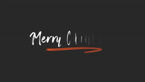 merry christmas text with orange brush on black background